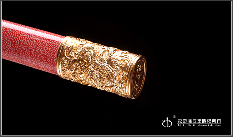 龙泉刀剑-匠益环首刀|精炼羽毛钢(DJ-3333)