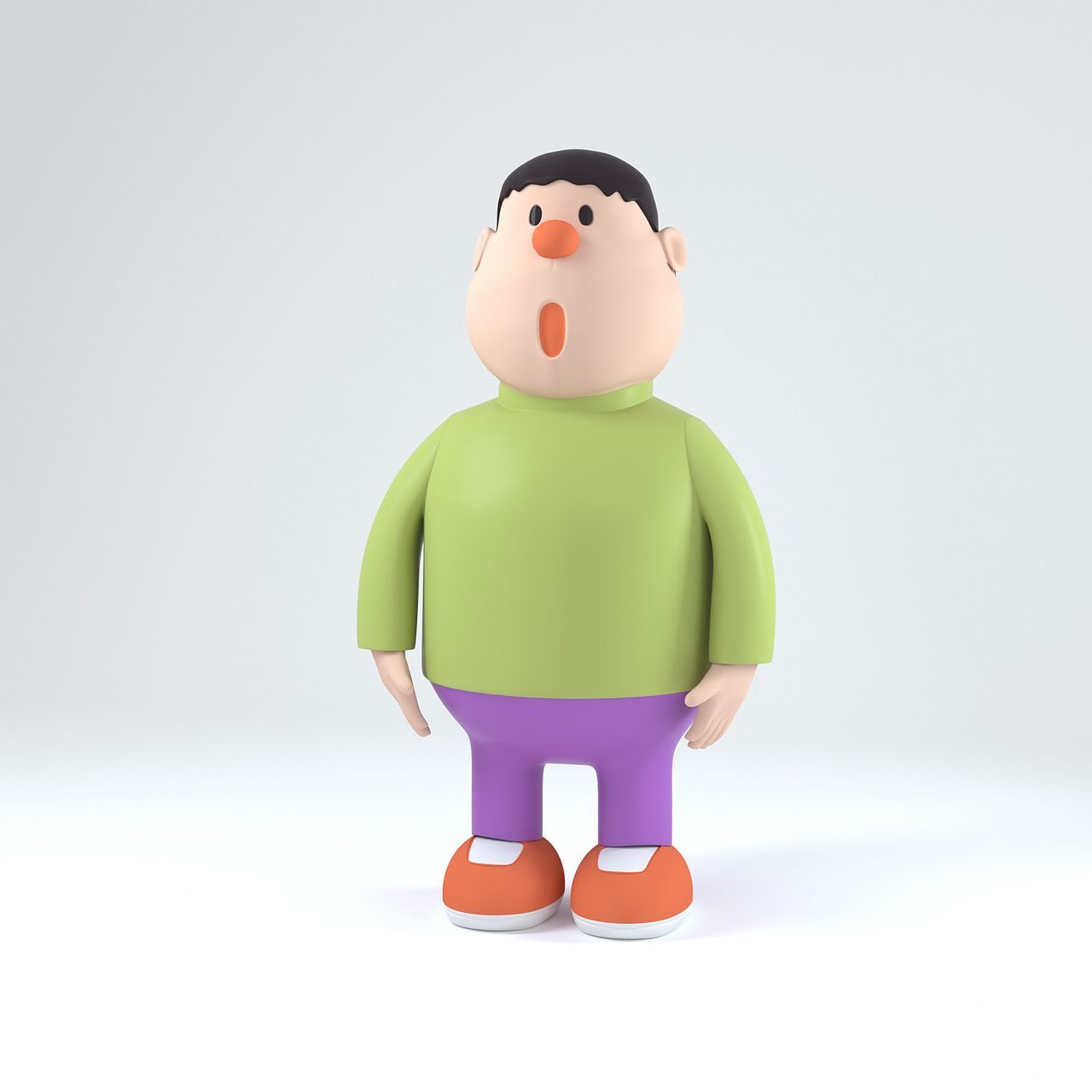 c4d角色建模渲染,哆啦a梦,卡拉卡拉,大雄,手枪