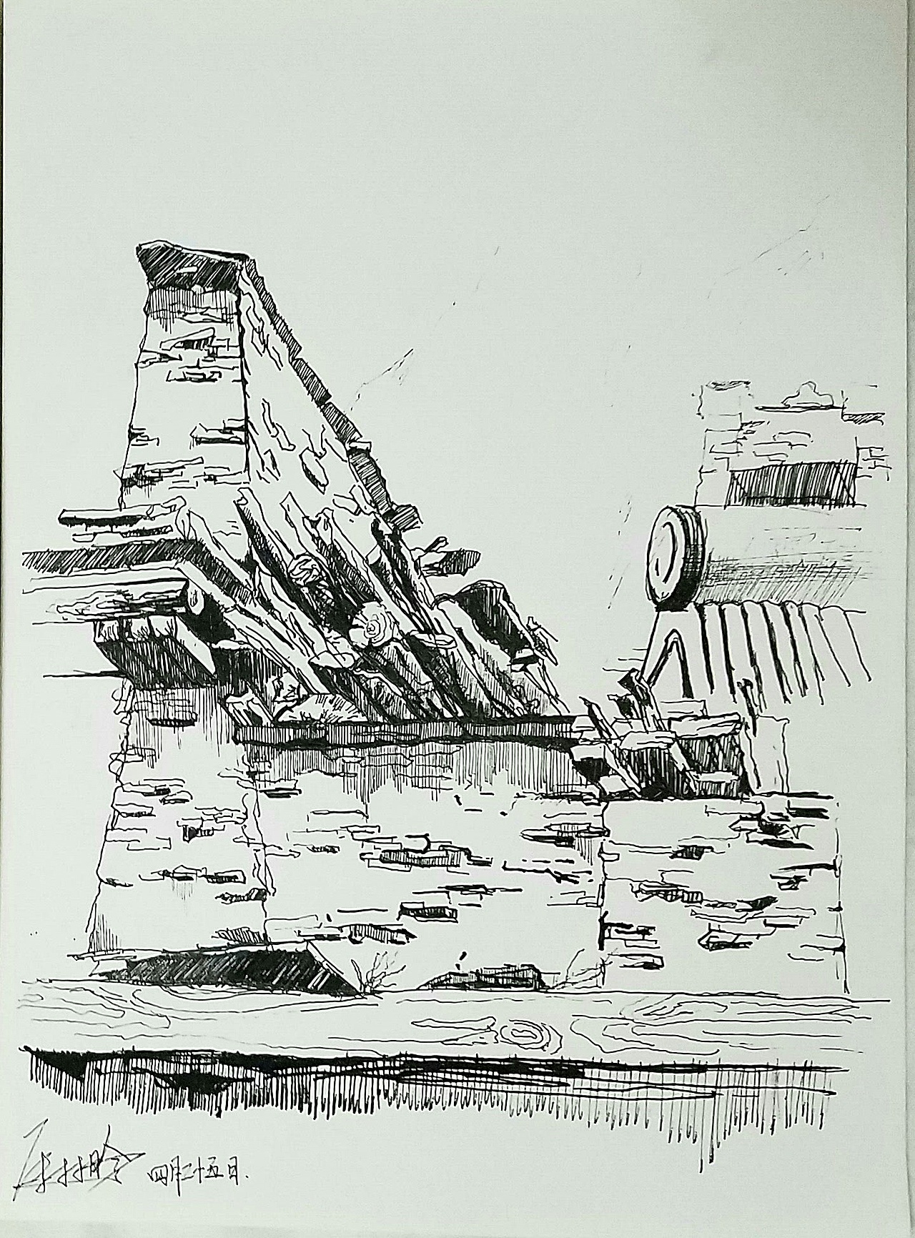 桃坪羌寨的写生