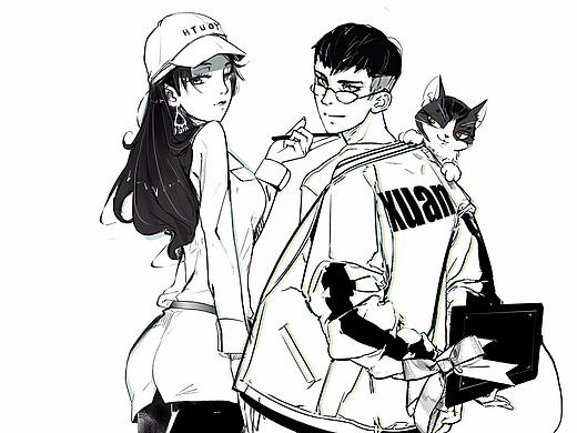 几张线稿还有平涂练习