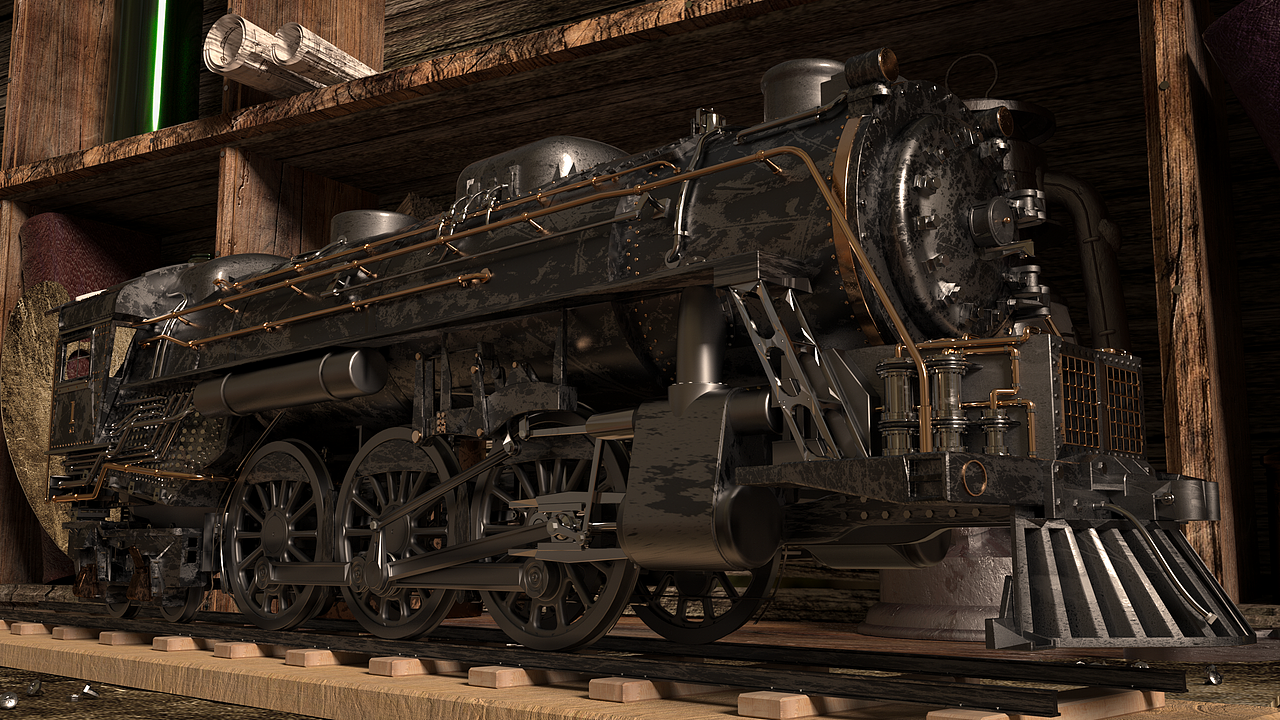 C4D丨机械工坊——蒸汽列车