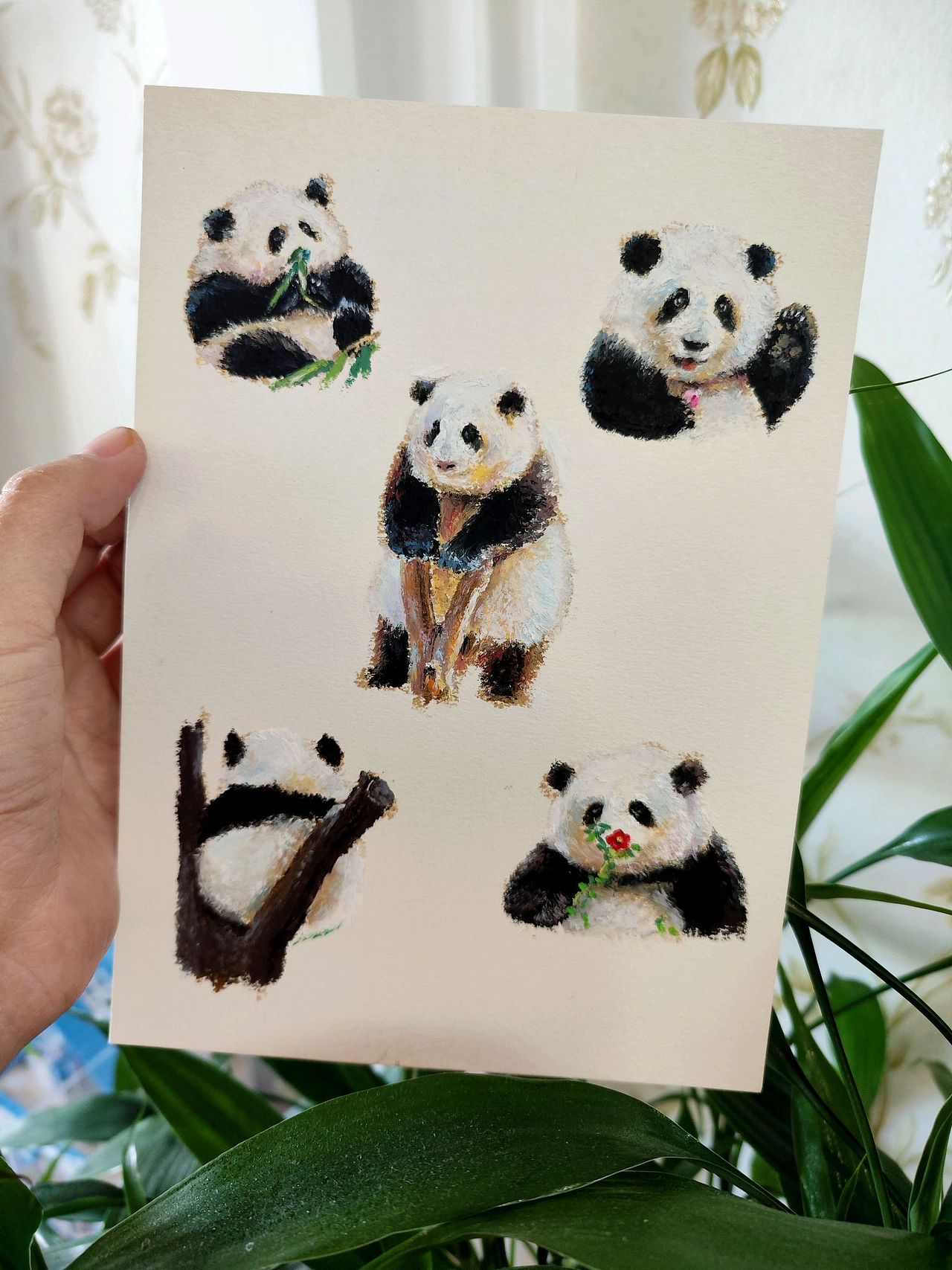 手绘大熊猫果赖