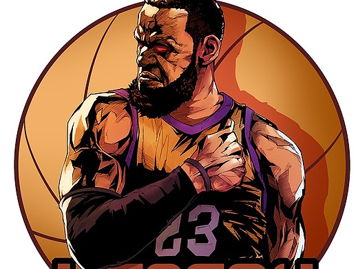 nba詹姆斯,美漫风插画