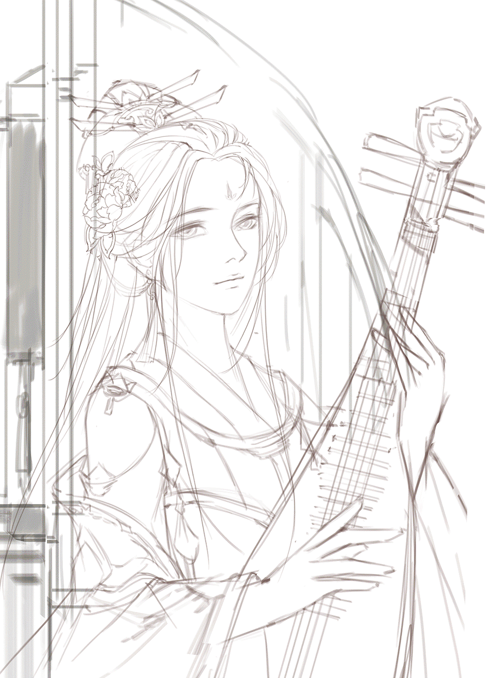 秦淮八艳·李香君（图ZMjM4NTI2NzQw） - 商业插画 - 站酷设计师叶落笙笙原创素材 - 站酷ZCOOL