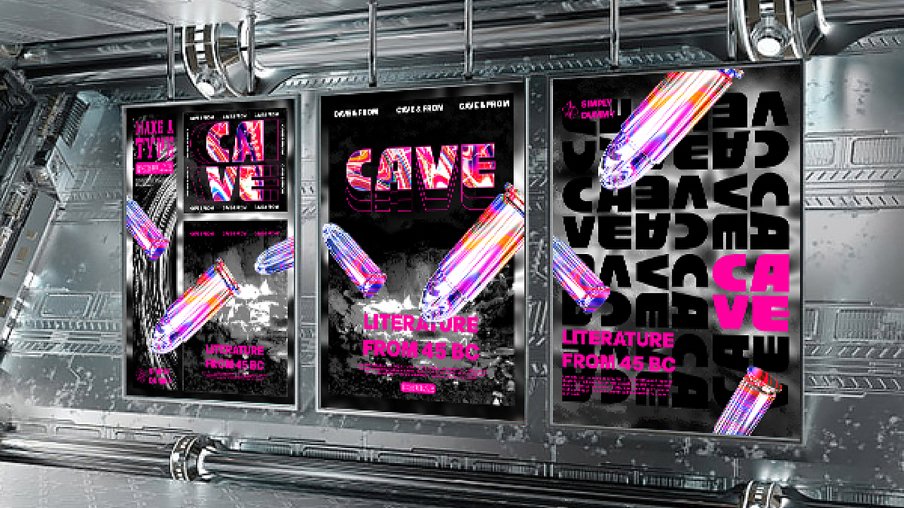 CAVE - 酸性海報創(chuàng)作（圖ZMjY5MDMzNjI4） - 海報 - 站酷設(shè)計師AnnieLeeee原創(chuàng)素材 - 站酷ZCOOL