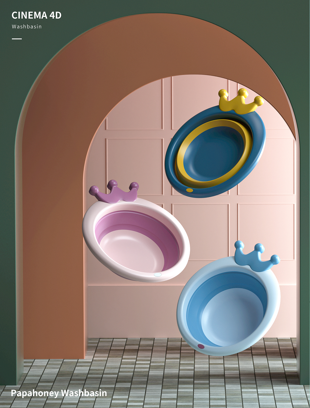 皇冠脸盆 | Cinema 4D（图ZMjYyMTYzODE2） - 海报 - 站酷设计师贪睡的阿杭原创素材 - 站酷ZCOOL