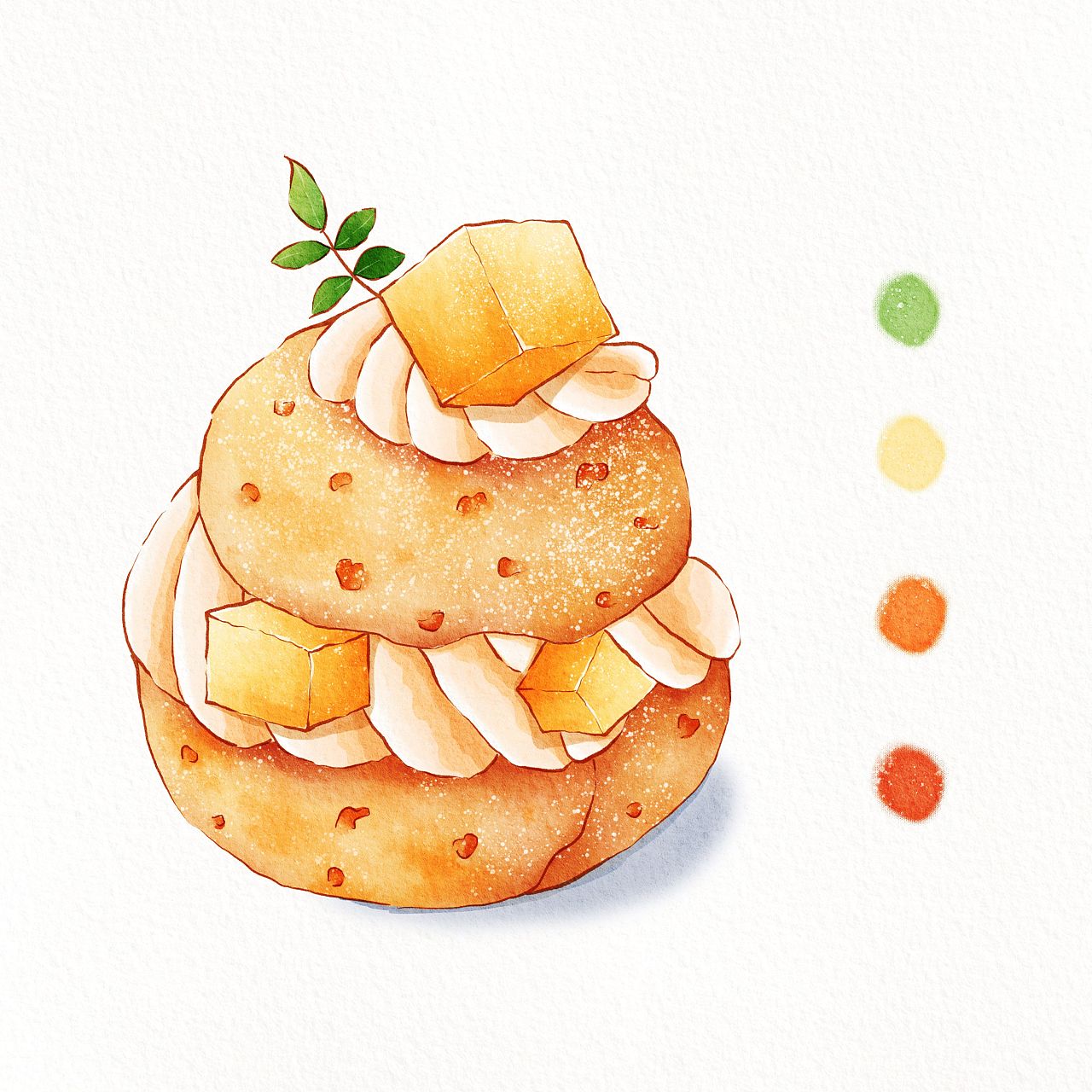 水彩甜品插画|插画|插画习作|沐沐wm - 临摹作品 - 站酷 (zcool)