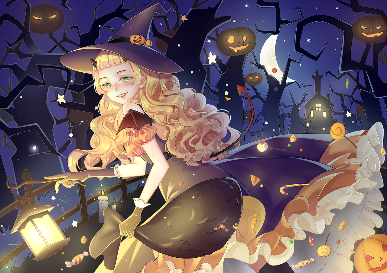 晚来的万圣节小女巫