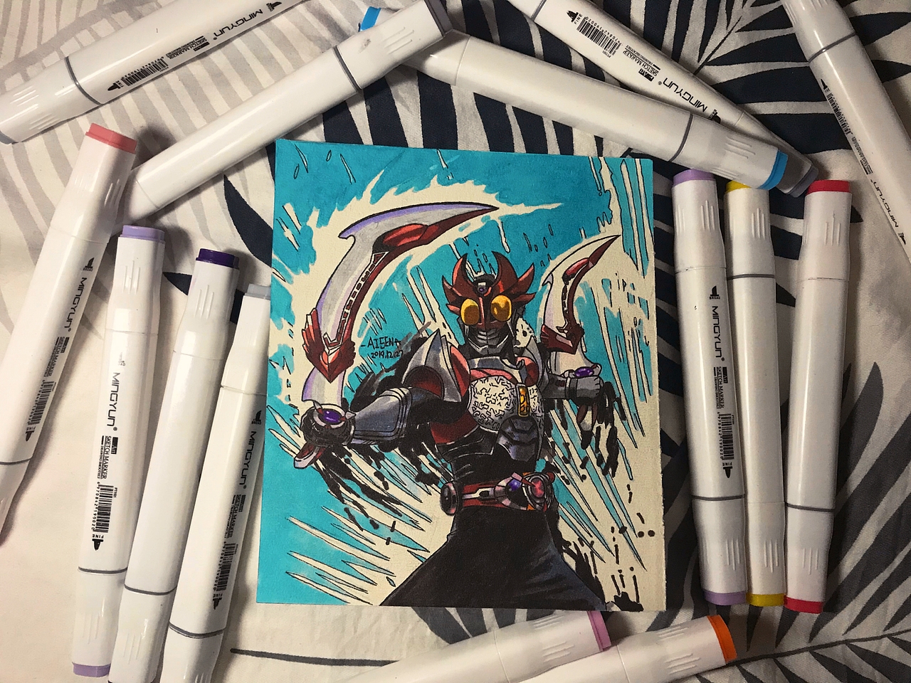 假面骑士亚极陀 马克笔手绘|插画|艺术插画|这里臭鱼_临摹作品-站酷