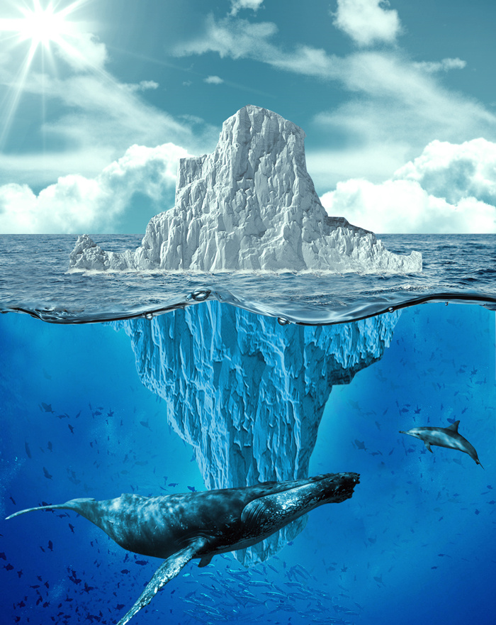 原创 水下世界 海底世界 潜北极冰山鲸鱼源文件下载