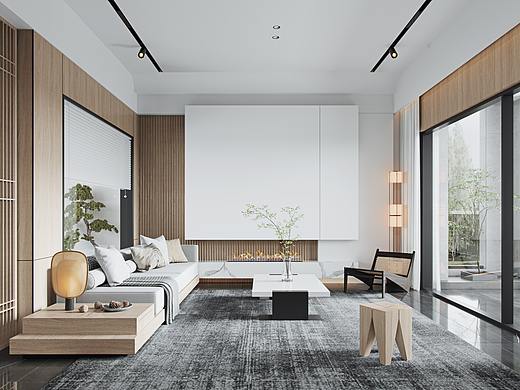 现代中式-样板房（个人主页-ZNDk5Njk0MTY=） - 家装设计 - 站酷设计师Autism安心原创素材 - 站酷ZCOOL