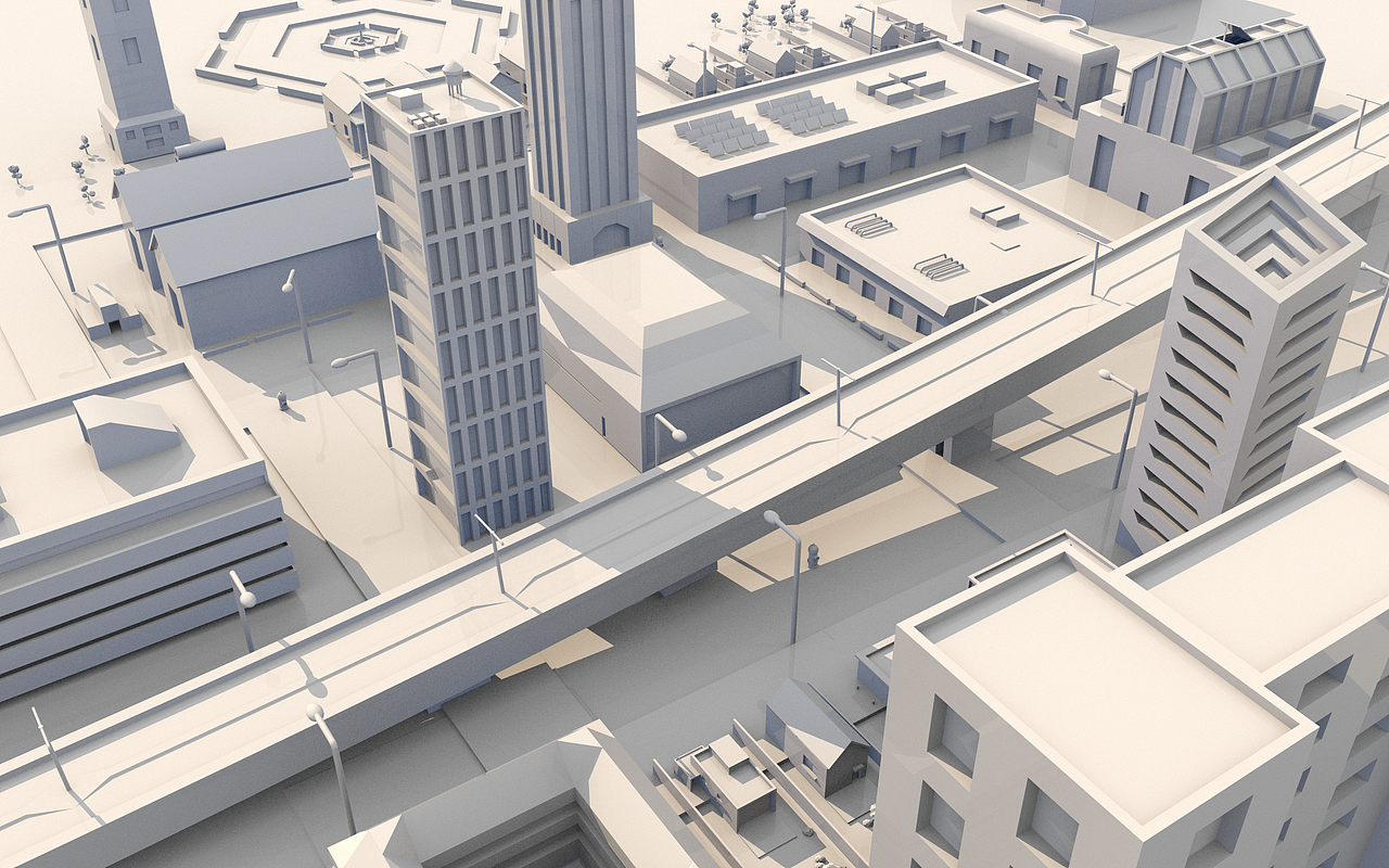 c4d建模城市模型