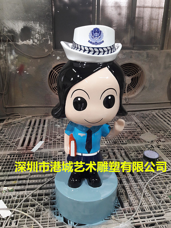 公园公路广场巡警指导吉祥物玻璃钢卡通交警察雕像道具