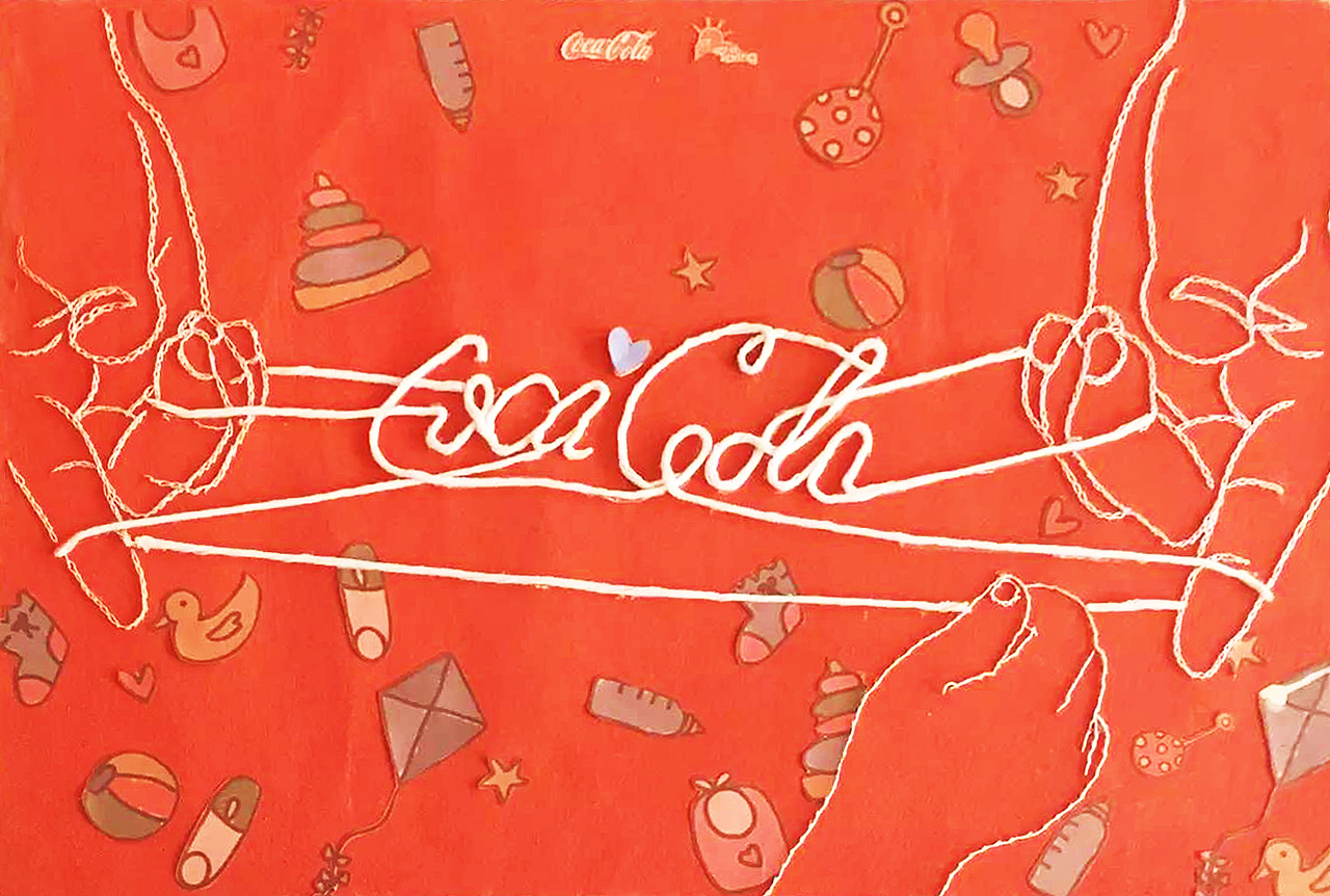 可口可乐与母婴品牌的创意海报（图ZMTE1NTEzNzU2） - 海报 - 站酷设计师空心SARS原创素材 - 站酷ZCOOL