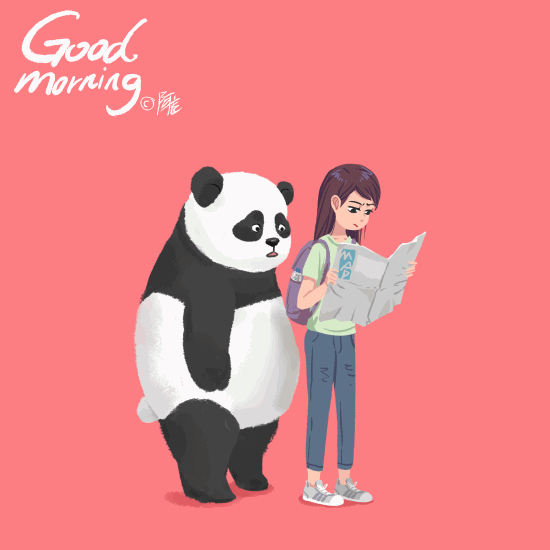 【每日一gif合集六】早上好系列插画（51-60）（图ZODEzOTM2NzI=） - 艺术插画 - 站酷设计师阿尨原创素材 - 站酷ZCOOL