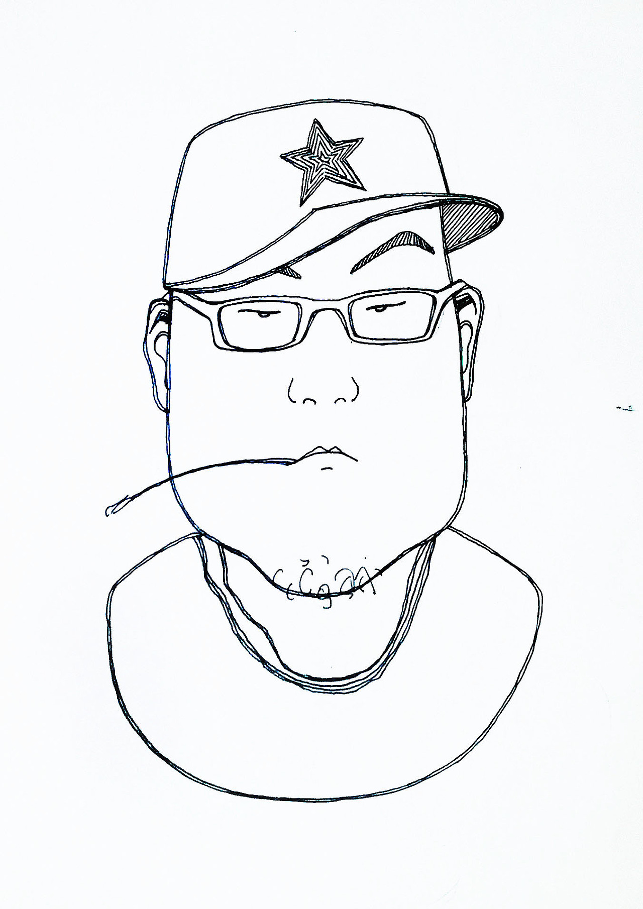 线描人像人设手作小人偶