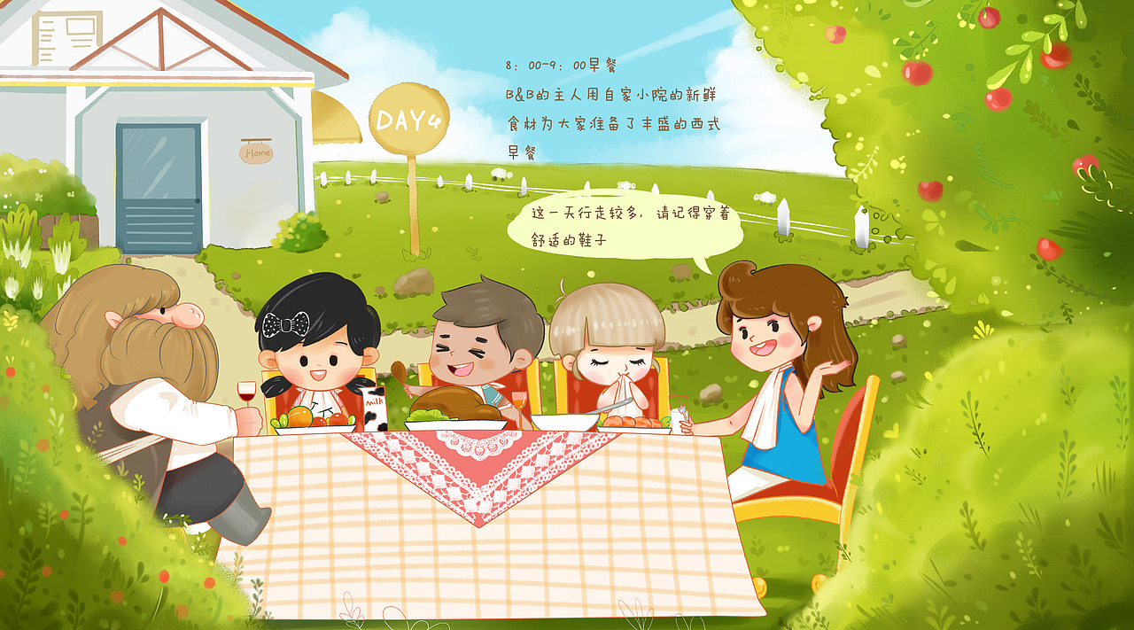 这两天给一个新西兰旅游团画的时间安排介绍图（图ZNDEzNzkyOTI=） - 商业插画 - 站酷设计师前方有雷原创素材 - 站酷ZCOOL