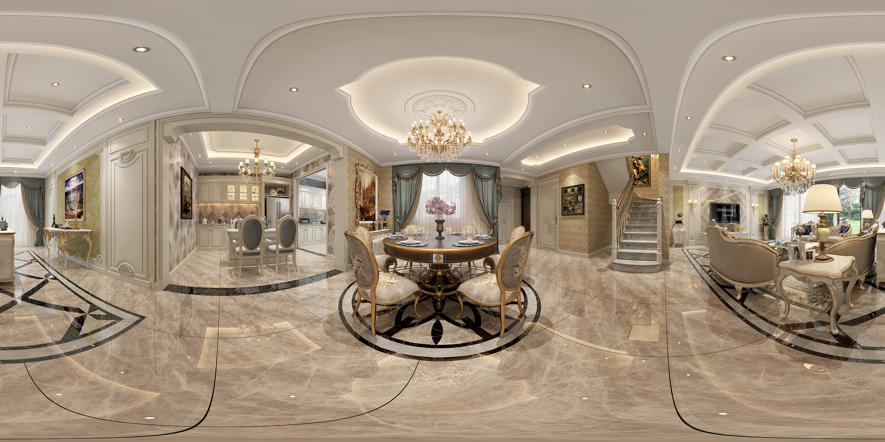 法式全景图|空间|室内设计|西橘效果图 - 原创作品 - 站酷 (zcool)