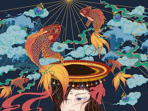 《瑶玥》——基于隆回花瑶挑花动物题材插画文创设计