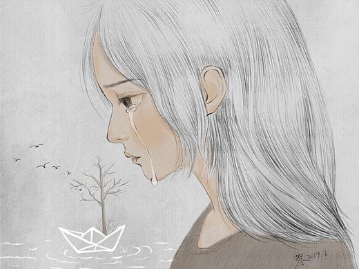 眼淚是人造的最小的海（個人主頁-ZMzM3Nzc3NzI=） - 藝術(shù)插畫 - 站酷設(shè)計師馨元畫畫畫原創(chuàng)素材 - 站酷ZCOOL