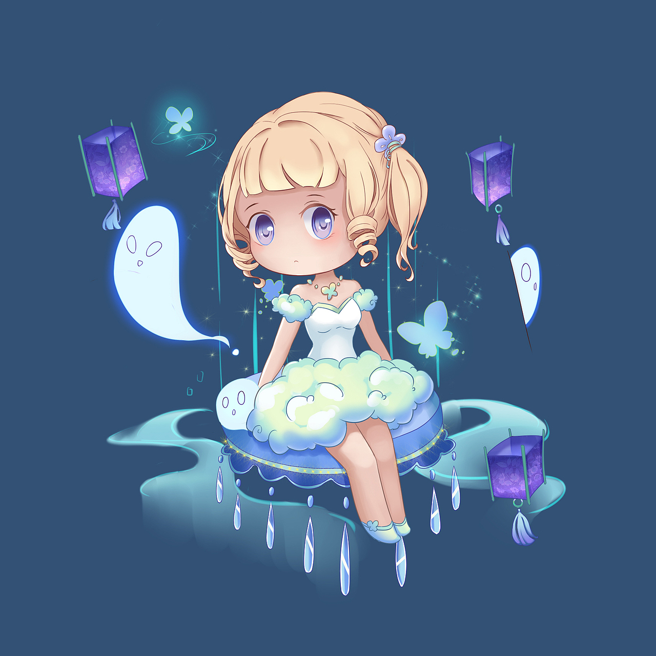 原创q版角色 —— 阿飘童女|动漫|其他动漫|白水夜