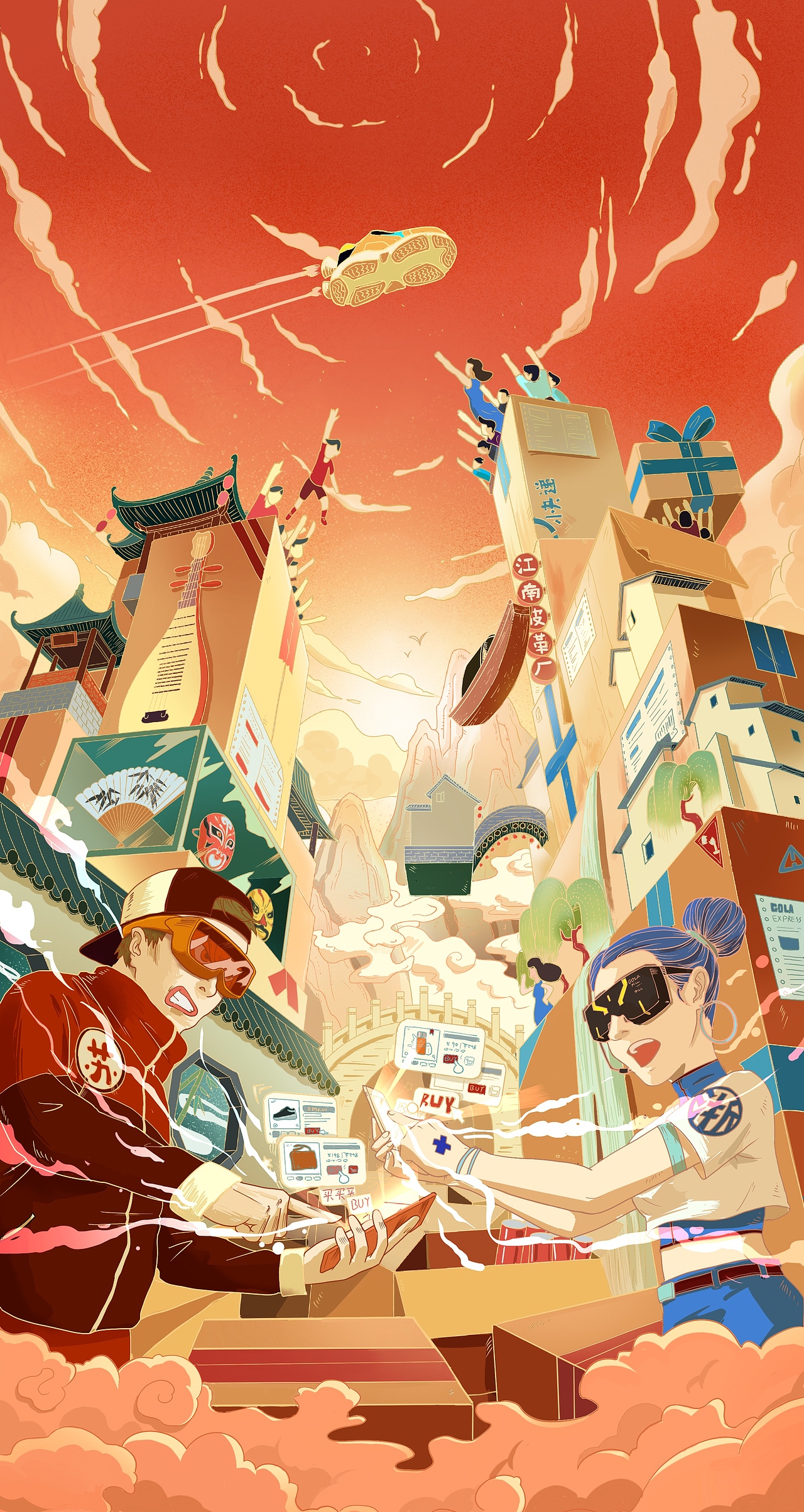 Fight of sneakers | 买它买它买它！（图ZMTcwNzE3ODk2） - 新锐潮流插画 - 站酷设计师够辣GOLA原创素材 - 站酷ZCOOL