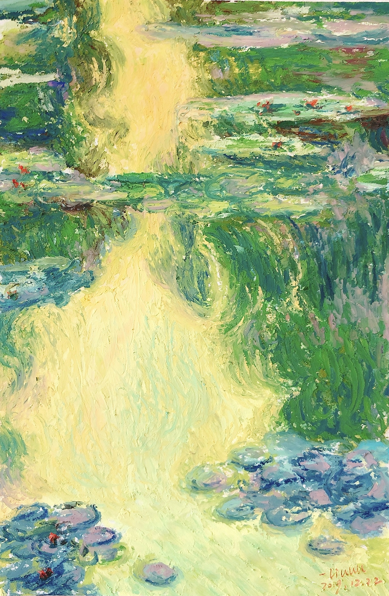 油画棒莫奈睡莲系列