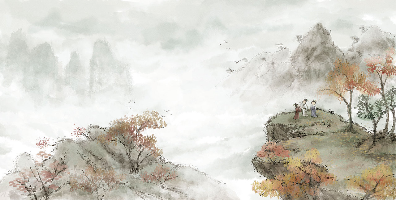 水墨画《小古文-我的第一套部编版文言文背诵书》