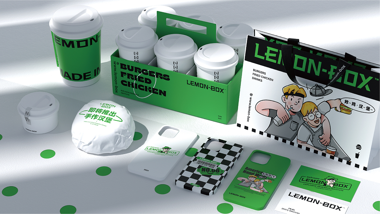 餐饮品牌设计-LEMON BOX 美式汉堡