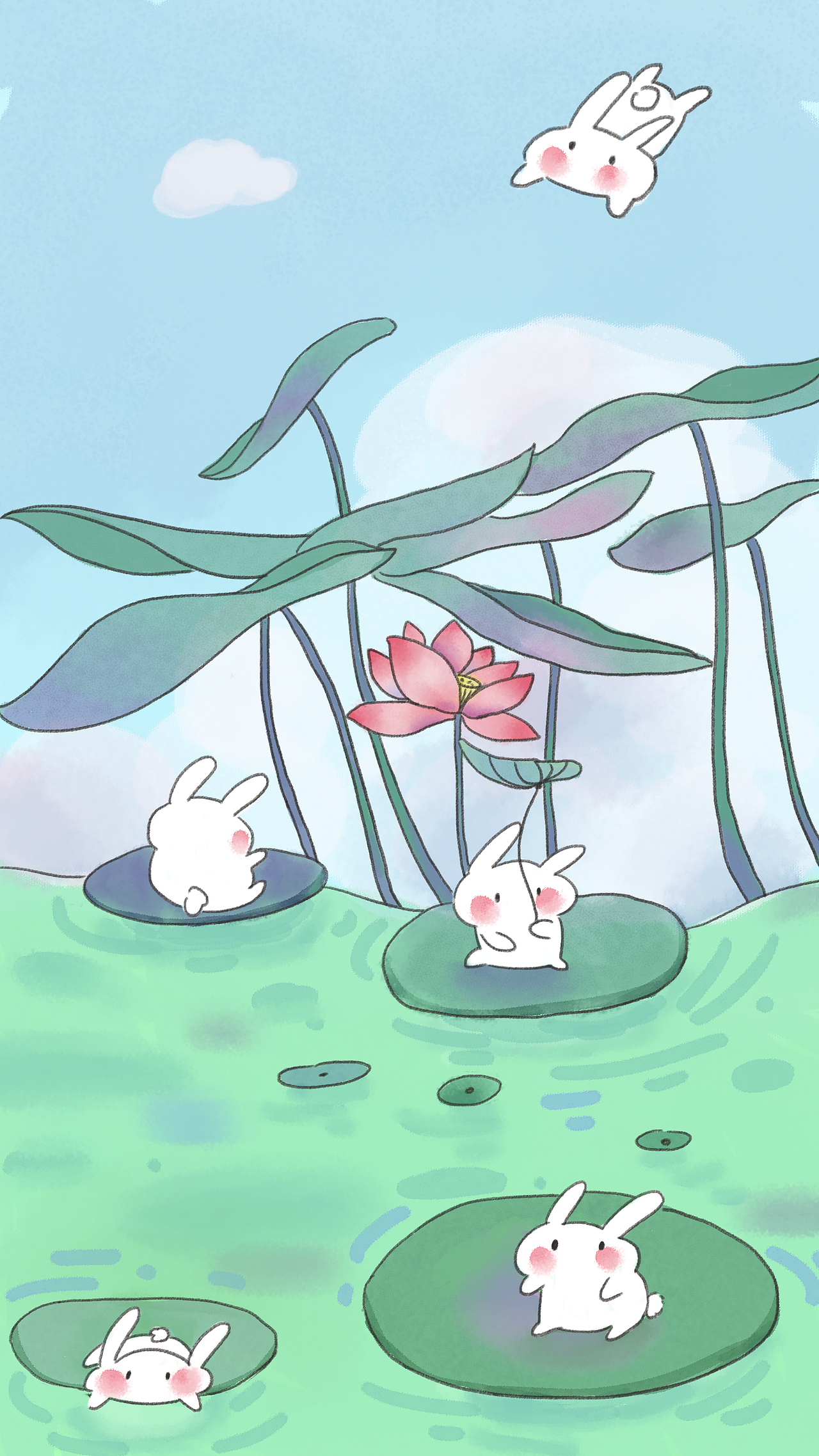 草坪里的兔子（图ZMjY0MjgzNzk2） - 海报 - 站酷设计师Volarienta原创素材 - 站酷ZCOOL