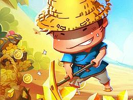 卡通挖礦宣傳圖