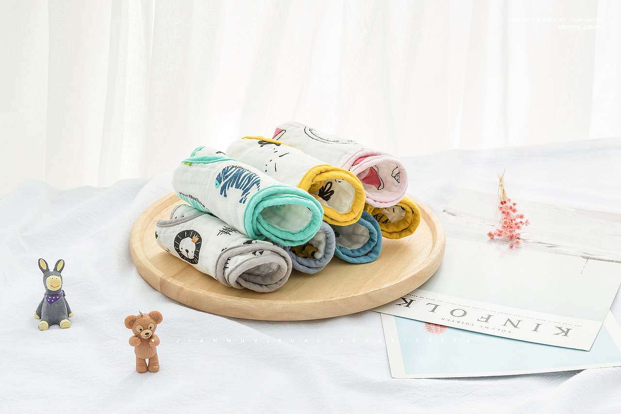 婴儿口水巾静物摄影 ✖ 母婴用品婴儿围嘴围兜产品拍摄（图ZMTgzNTgyMjc2） - 产品摄影 - 站酷设计师简木视觉原创素材 - 站酷ZCOOL