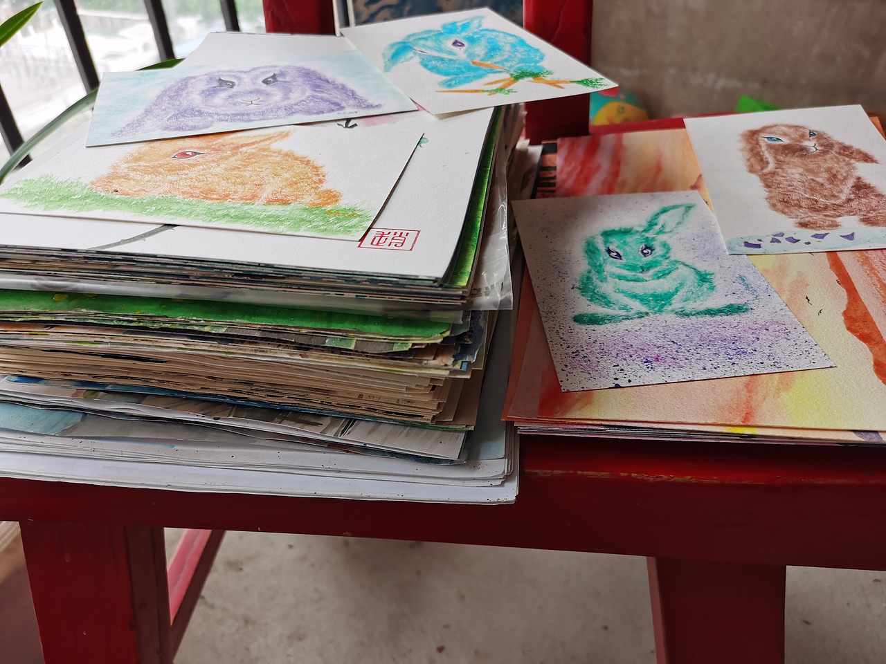 这两年画的水彩，几百张了吧