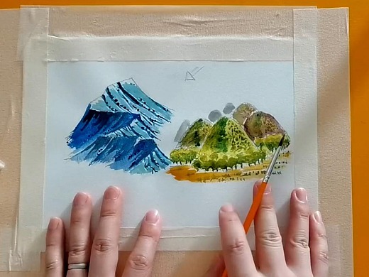 水彩画如何画山峰