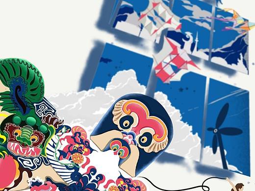 “筝会玩”趣味插画