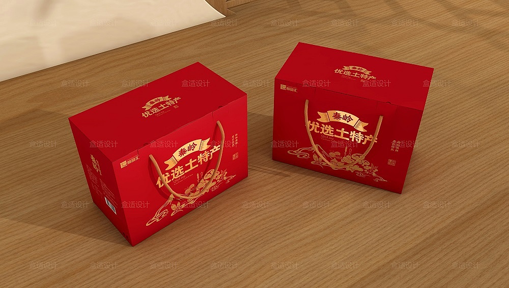 箱盒汇 | ：秦岭优选土特产礼盒包装设计（图ZMjQ5NDQ1MTY0） - 包装 - 站酷设计师箱盒汇_包装设计原创素材 - 站酷ZCOOL