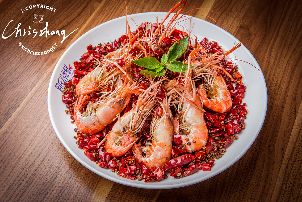 长沙烧烤罗氏虾拍摄,椒盐罗氏虾摄影