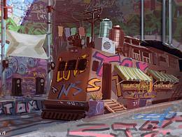 速涂：廢棄火車涂鴉