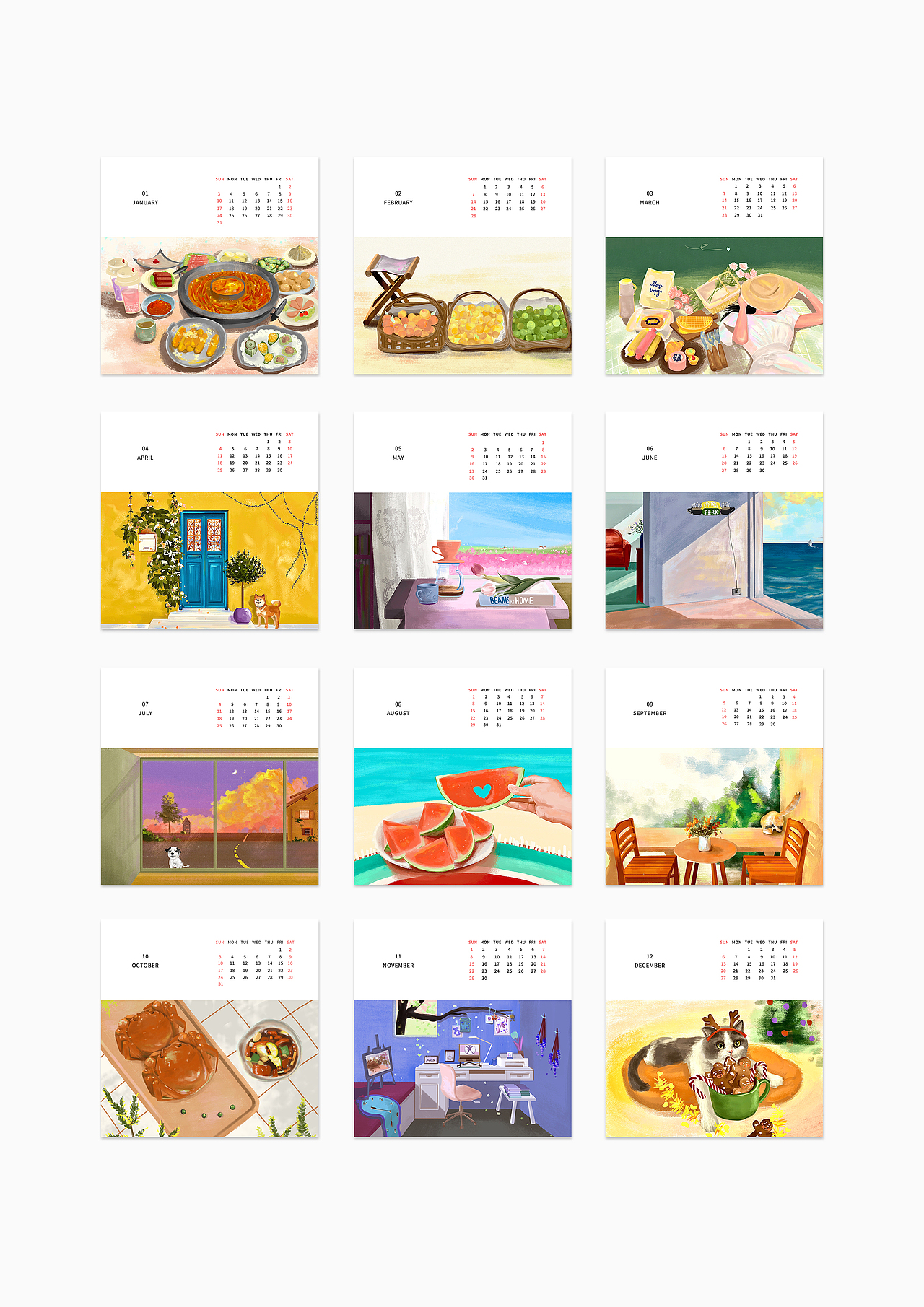 2021插畫日歷-閃閃發(fā)光的時刻（圖ZMjM2NTI3MjUy） - 創(chuàng)作習(xí)作 - 站酷設(shè)計師酒釀mori原創(chuàng)素材 - 站酷ZCOOL