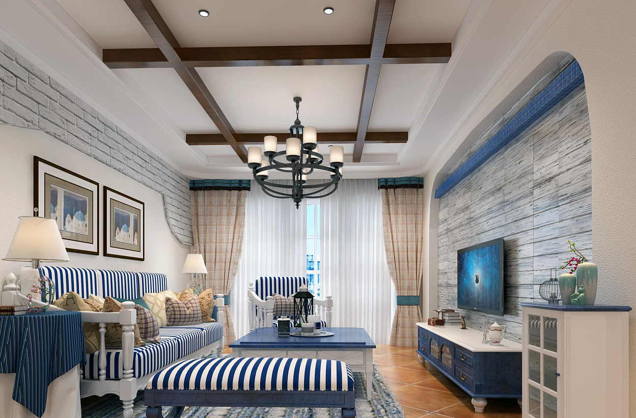 地中海风格 家装效果图（图ZMTY3MzIzMDg0） - 家装设计 - 站酷设计师13225818589林潇原创素材 - 站酷ZCOOL