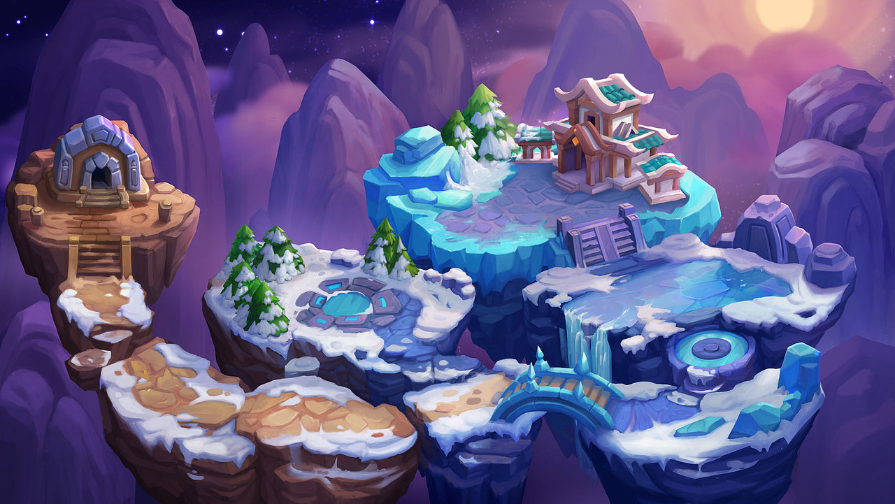 雪山沙盘|插画|游戏原画|风雪连城_原创作品-站酷zcool