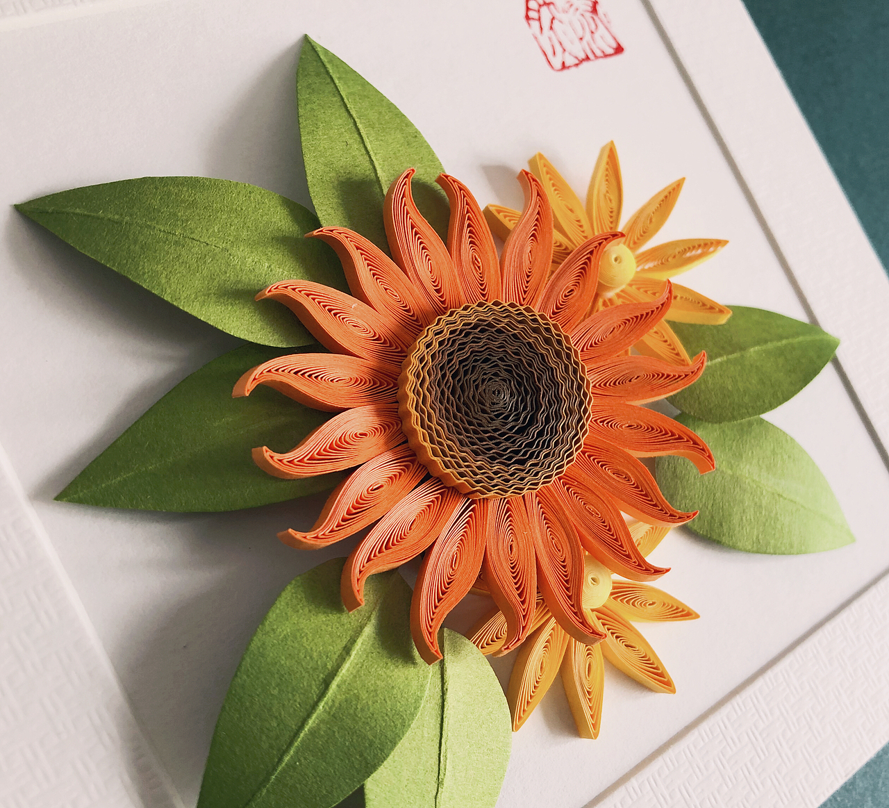 原创衍纸卡片式小幅花卉