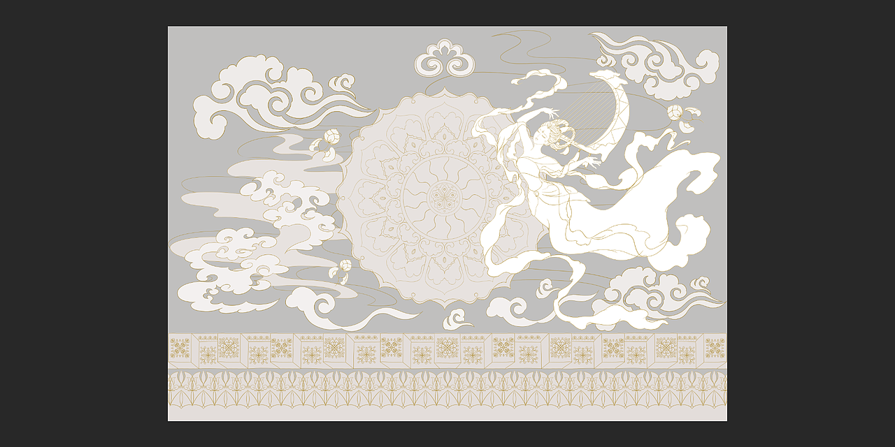敦煌-反弹箜篌（图ZMjcxODcxOTY0） - 商业插画 - 站酷设计师暖熊熊原创素材 - 站酷ZCOOL