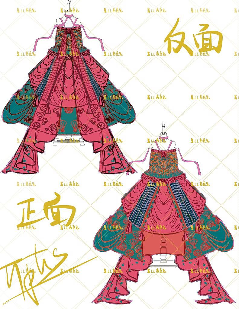 礼服服设（图ZMzE1NTY1NjY0） - 传统/民族服饰 - 站酷设计师兔兔plus原创素材 - 站酷ZCOOL