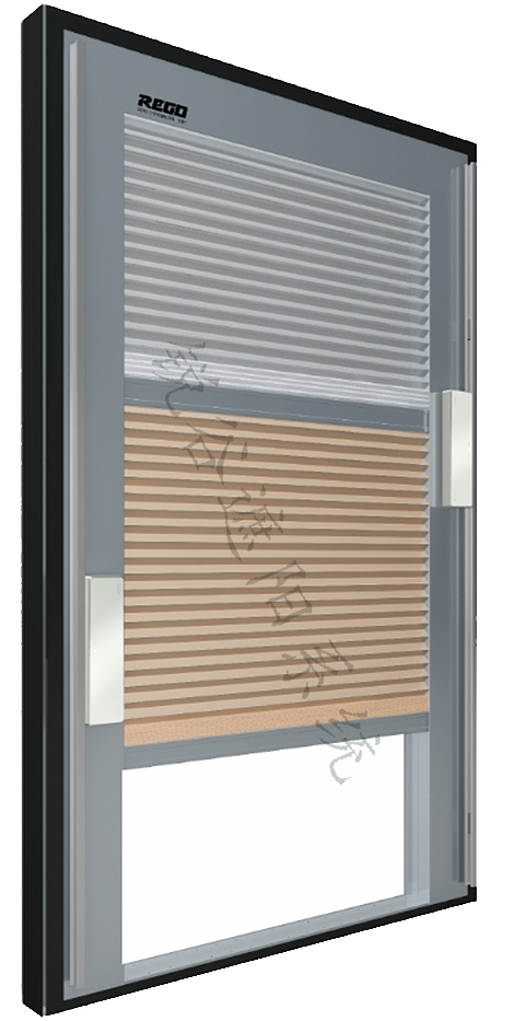 锐谷手动下降式日夜蜂巢帘中空玻璃