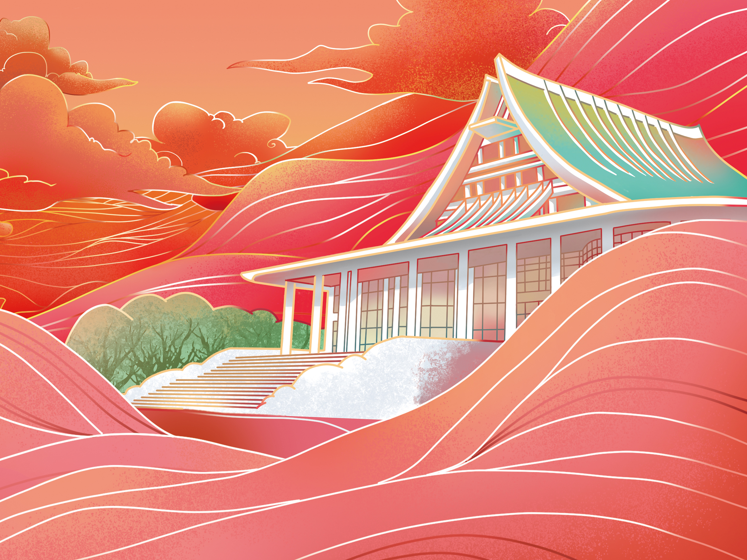 厦门大学主题插画