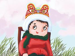 戴老虎帽的小女孩