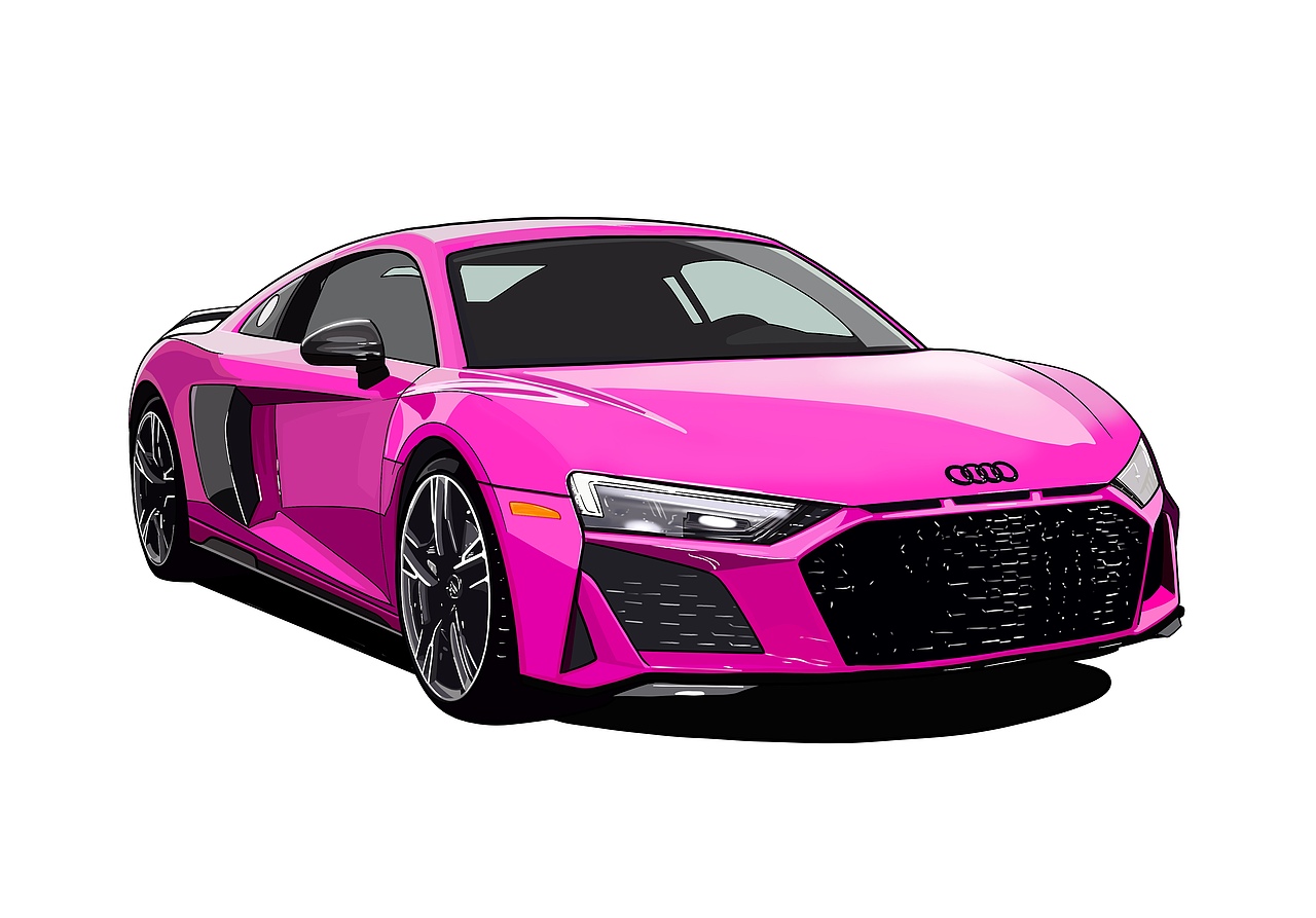 汽车手绘奥迪r8