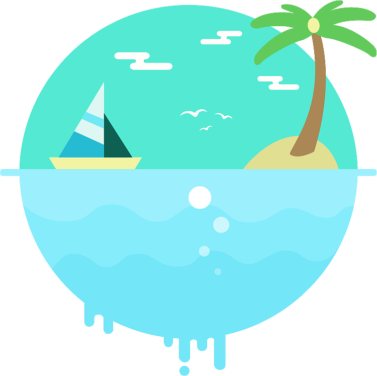 【每天一练】扁平化图形--海岛风景