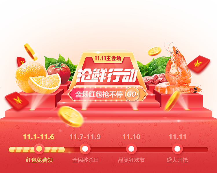 每日优鲜 双十一主入口设计（图ZMTkxNzU0ODYw） - 运营设计 - 站酷设计师PureCJ原创素材 - 站酷ZCOOL